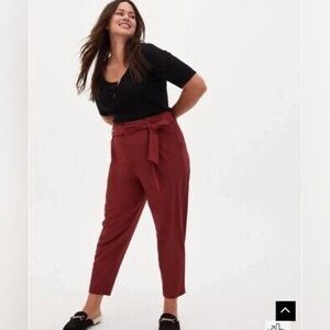 TORRID belted ruched waist trousers